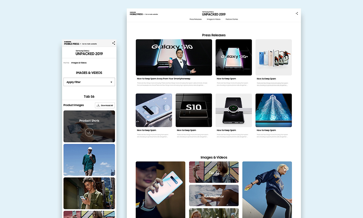 Samsung Galaxy Note10 unpacked microsite